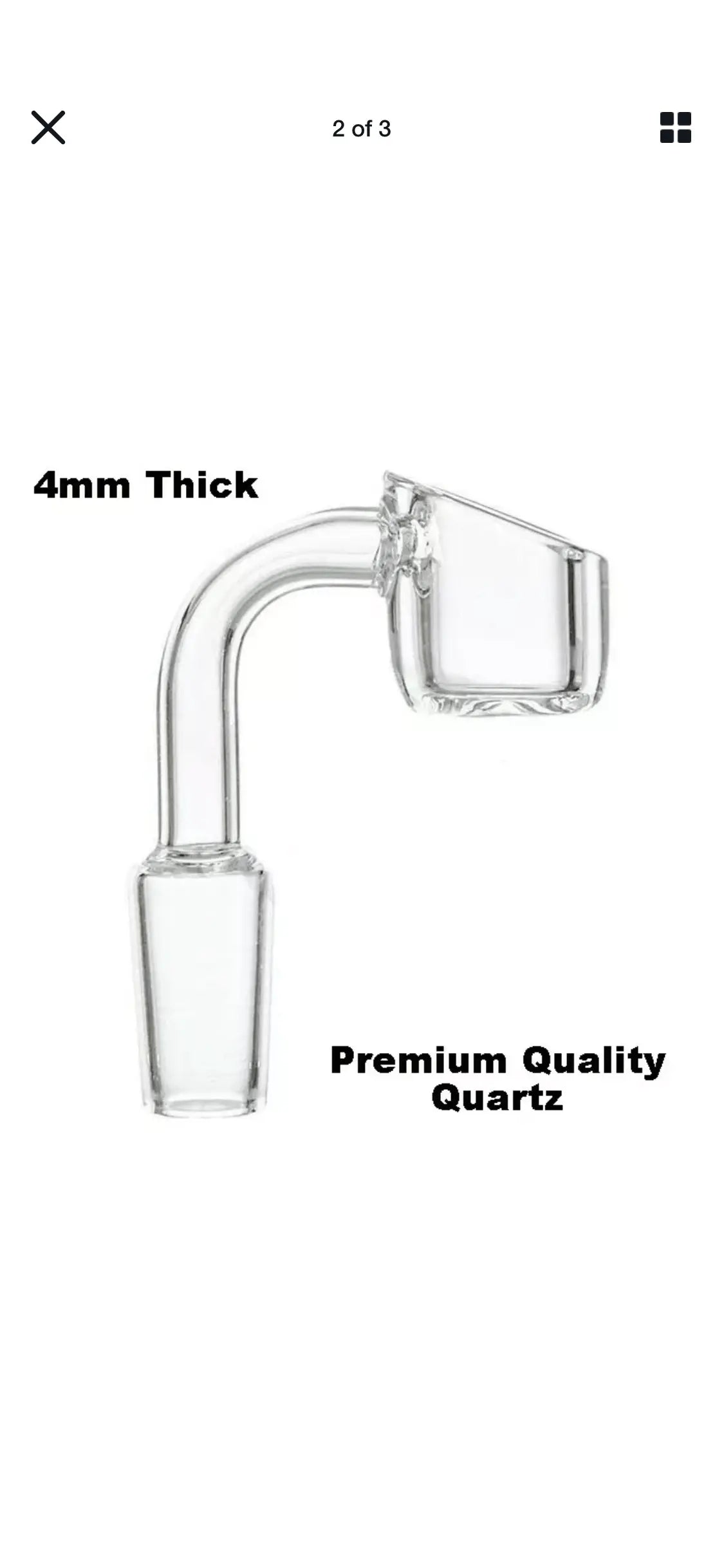 XL 4mm Thick Quartz Banger 14mm - SoBe Hookah