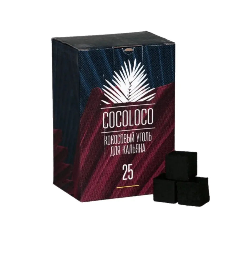 CocoLoco Hookah Coconut Charcoal 72pc “Large Cube 25 mm” Master Case 10kg - SoBe Hookah