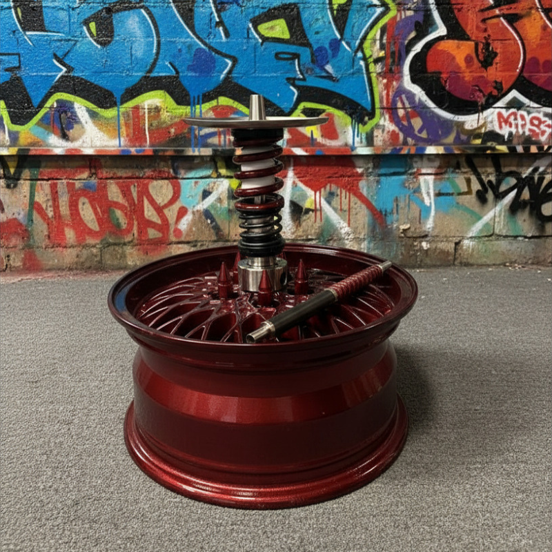 Shi Carver Hookah Wheel Red