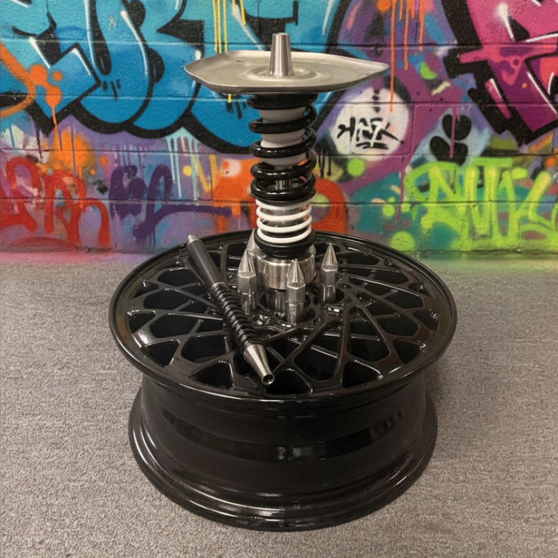 Shi Carver Hookah Wheel Black – White