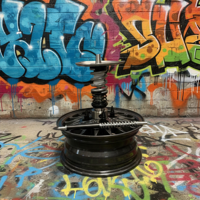 Shi Carver Hookah Wheel Black – Gray Model 1