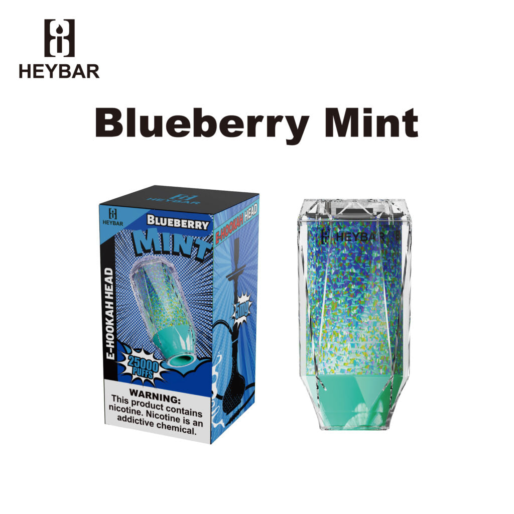HeyBar E-Hookah Head 25k Disposable Blueberry Mint