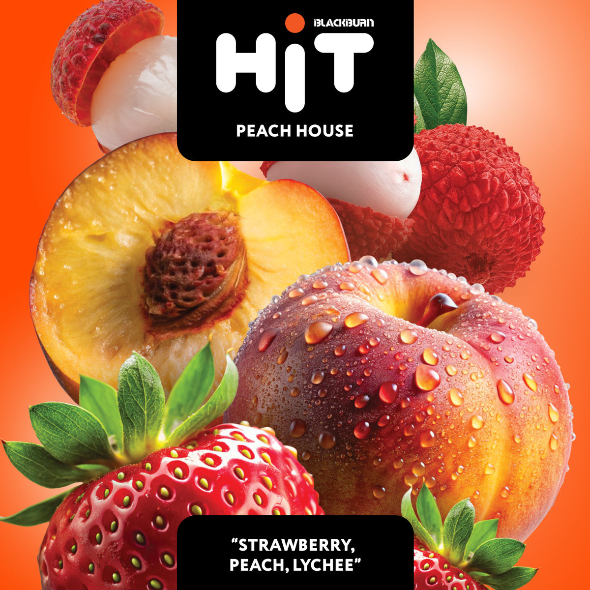 Black Burn HiT – Peach House 30G (Peach, Strawberry, Lychee)