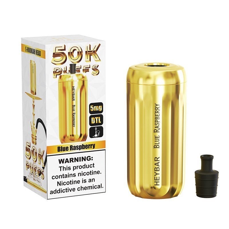 HeyBar Gold E-Hookah Head 50k Disposable – Blue Raspberry