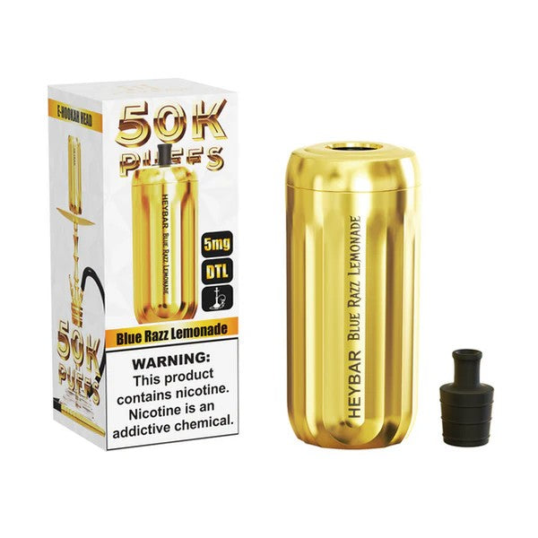 HeyBar Gold E-Hookah Head 50k Disposable – Blue Razz Lemonade