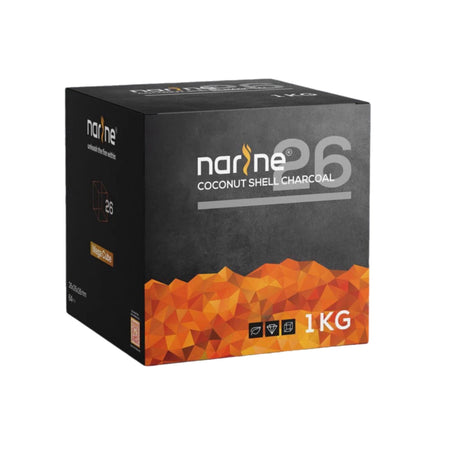 Narine Premium Coconut 26mm Charcoals 1 kg ( 72 Large Cubes) - SoBe Hookah