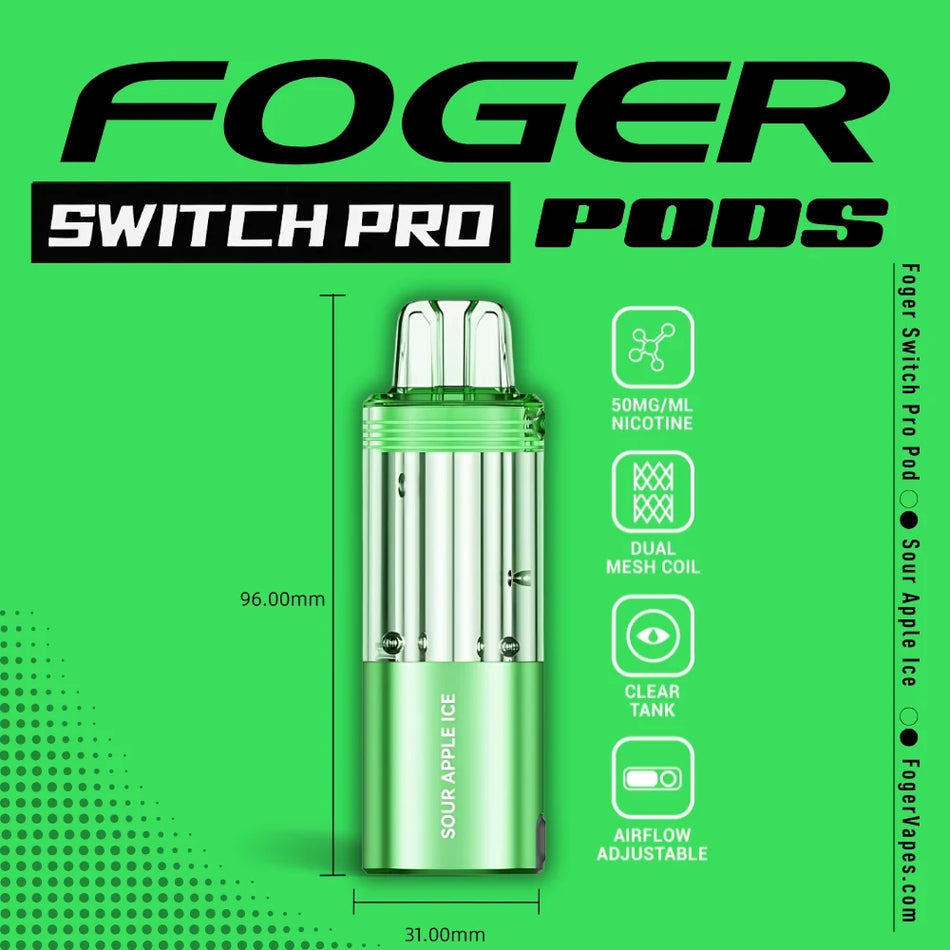 Foger Switch Pro Pod | 30K Puffs – Sour Apple Ice
