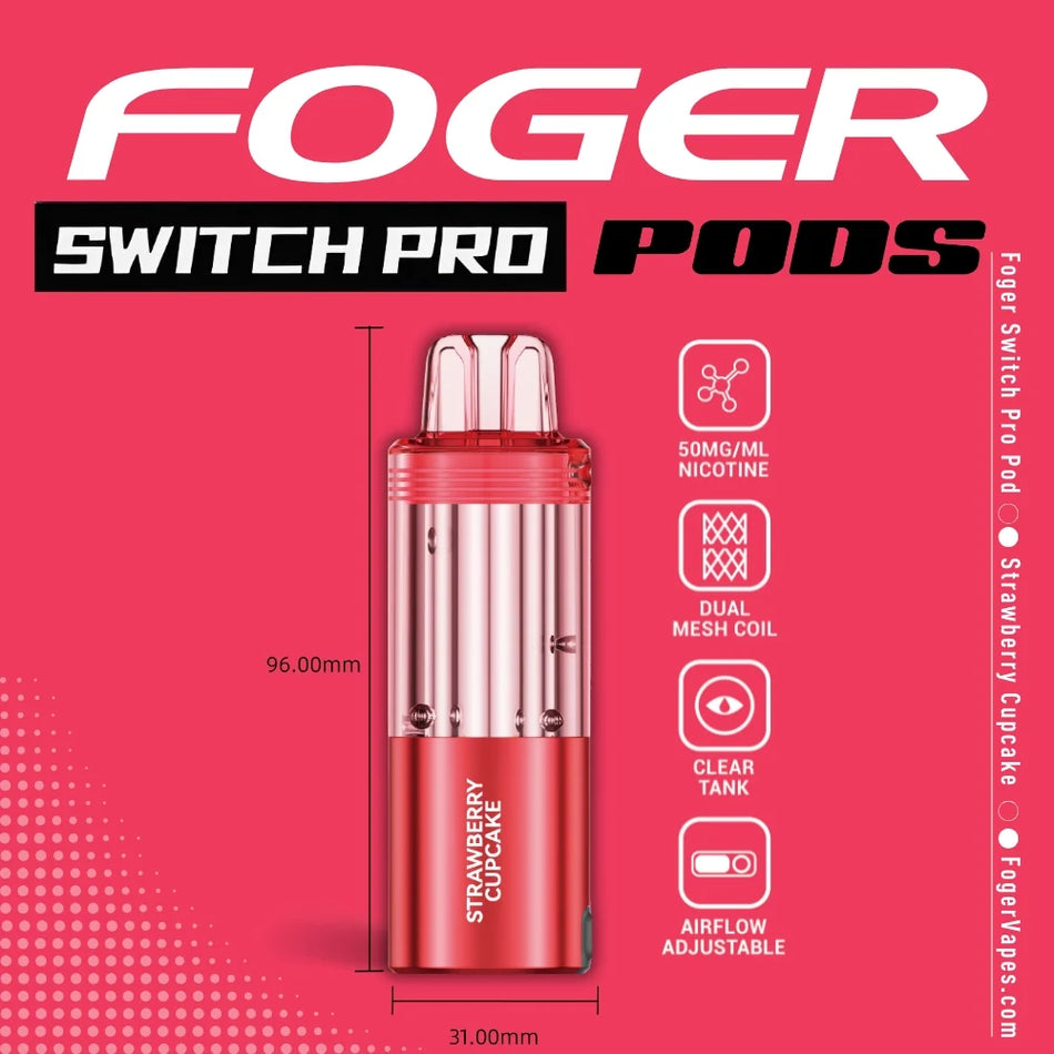 Foger Switch Pro Pod | 30K Puffs – Strawberry Cupcake