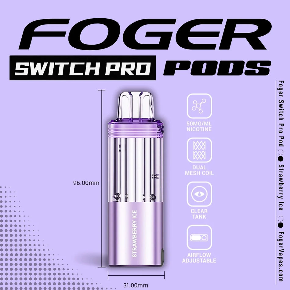 Foger Switch Pro Pod | 30K Puffs – Strawberry Ice