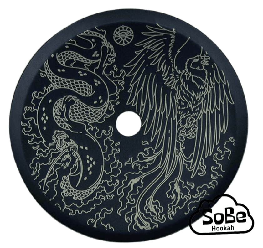 Alpha Hookah Dragon Tray Black - SoBe Hookah