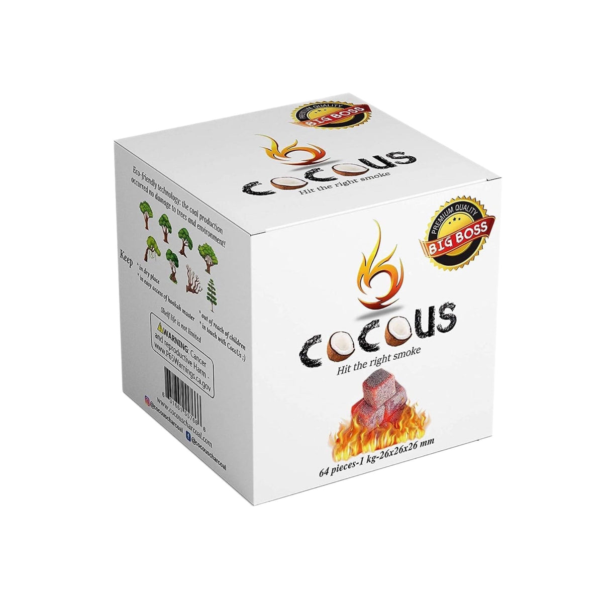 Cocous Big Boss Coconut Coals 1 kg 64 Large cubes - SoBe Hookah