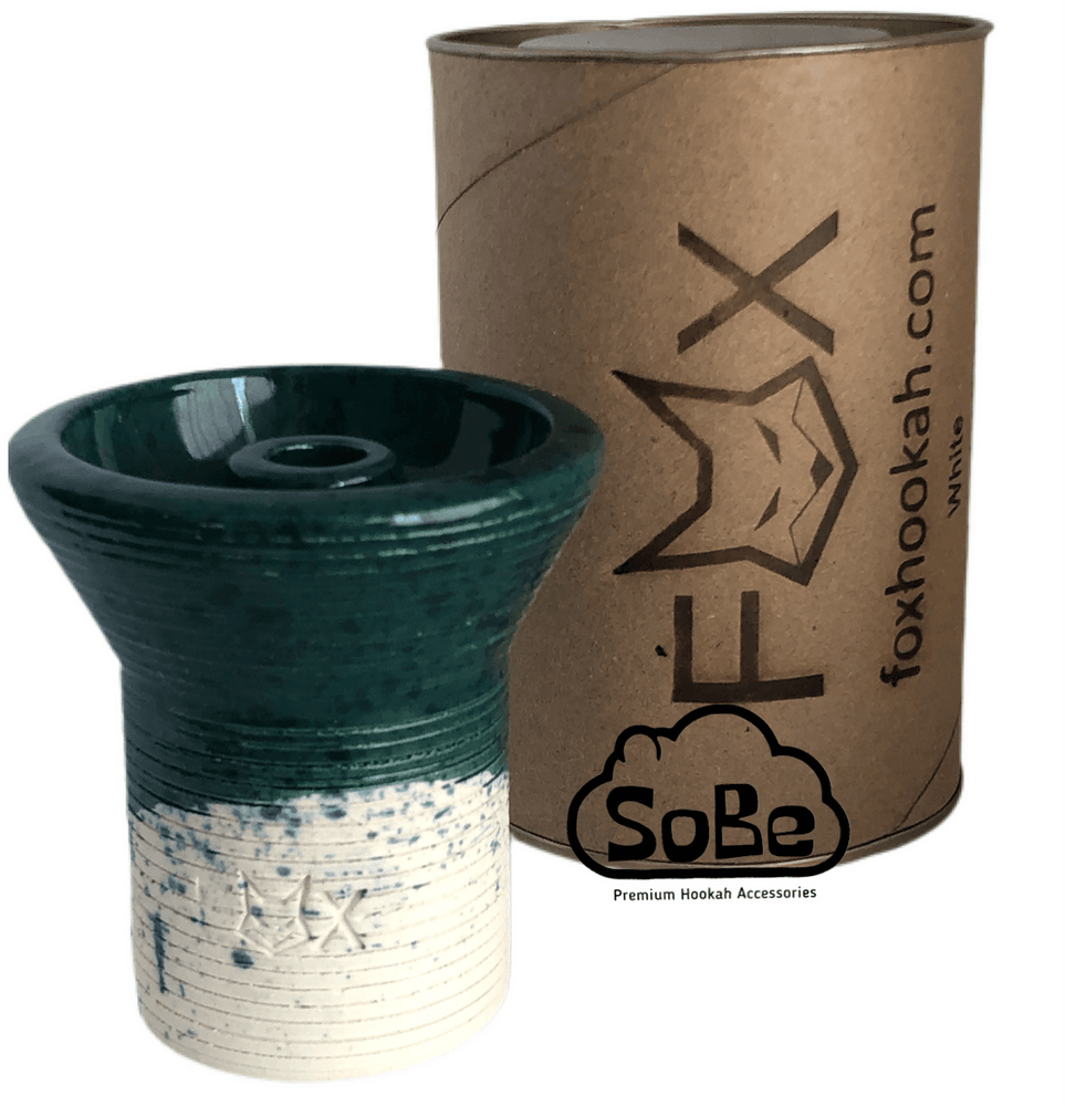 FOX Phunnel Hookah Bowl Glazed white Clay - SoBe Hookah
