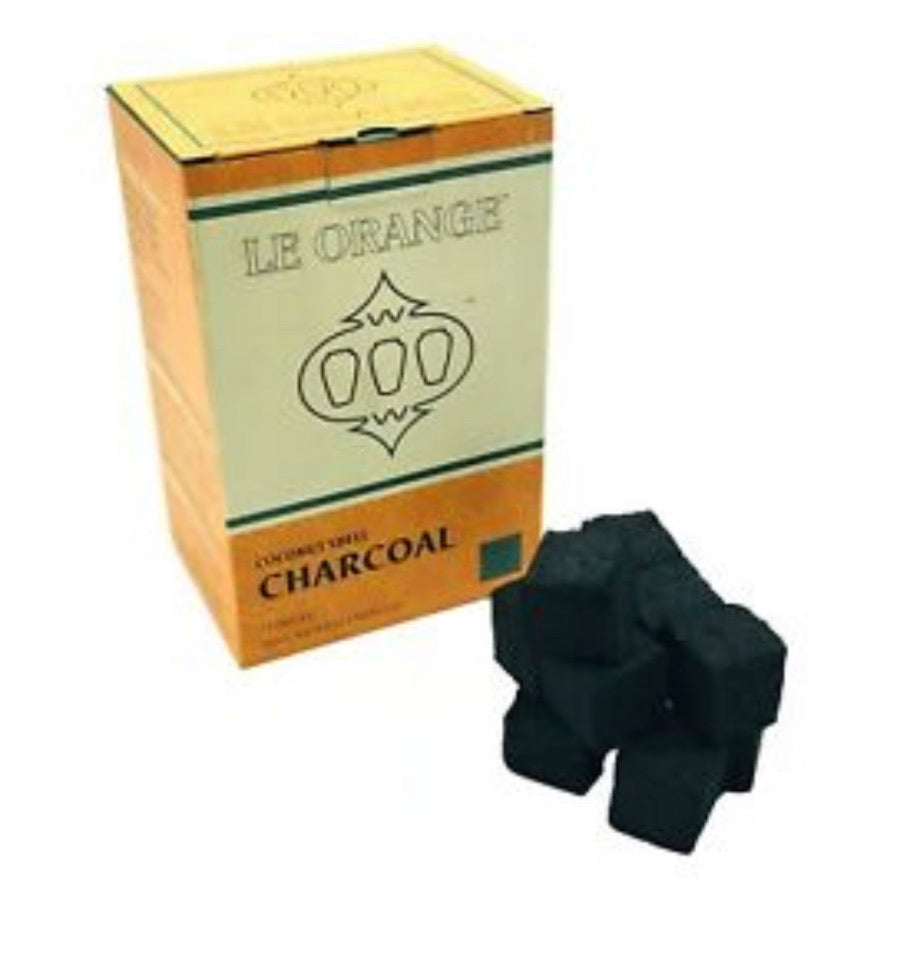 Le Orange Coals - Coconut Charcoals 1 kg ( 72 Large Cubes)