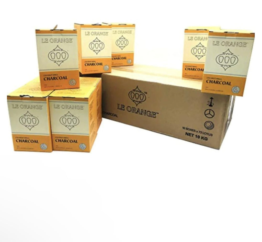 Le Orange Hookah Coconut Charcoal 72pc “Large Cubes” Master Case 10kg - SoBe Hookah