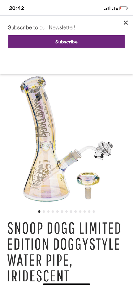 SNOOP DOGG DOGGYSTYLE 25TH ANNIVERSARY 12 IN BEAKER WATER PIPE - SoBe Hookah