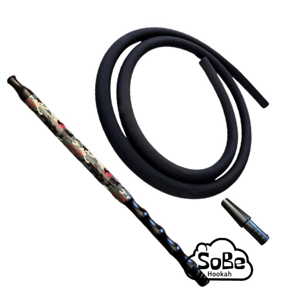 Hookah Silicon Hose Aluminum Handle Black Camo - Hookah